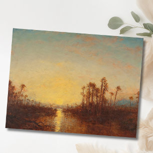 Cartão Postal Cartum, Pôr do Sol – Félix Ziem