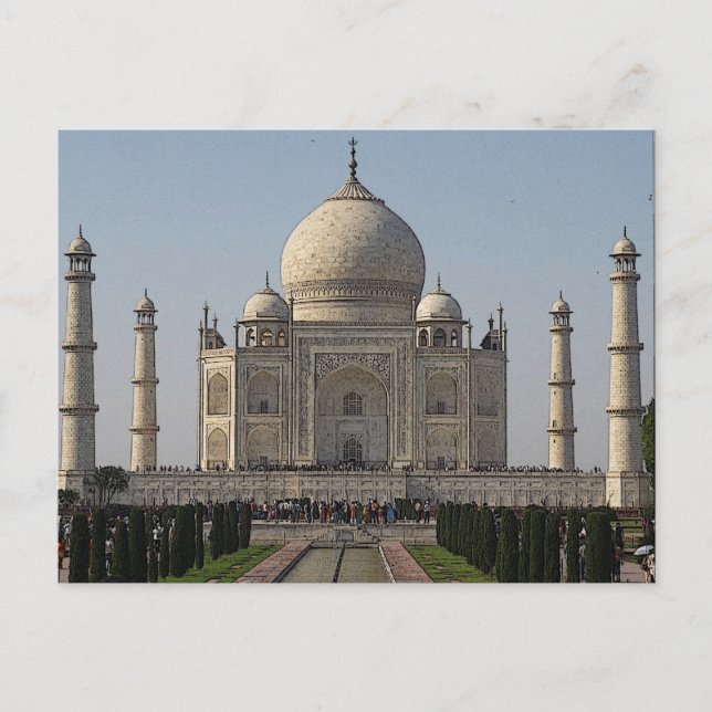 Cartão Postal cartum taj mahal (Frente)