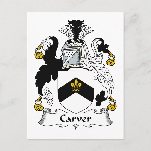 Cartão Postal Carver Family Crest (Frente)