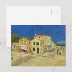 Cartão Postal Casa Amarela Céu Azul Pintura Vintage Van Gogh