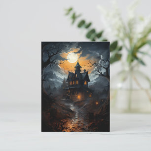 Cartão Postal Casa Assombrada Dark Gothic Halloween 