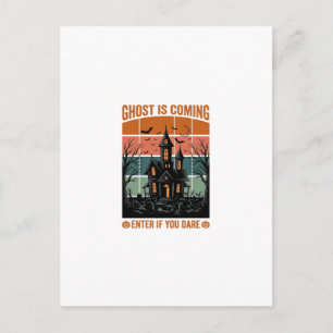 Cartão Postal Casa Assombrada Vintage Ghost Is Coming Halloween