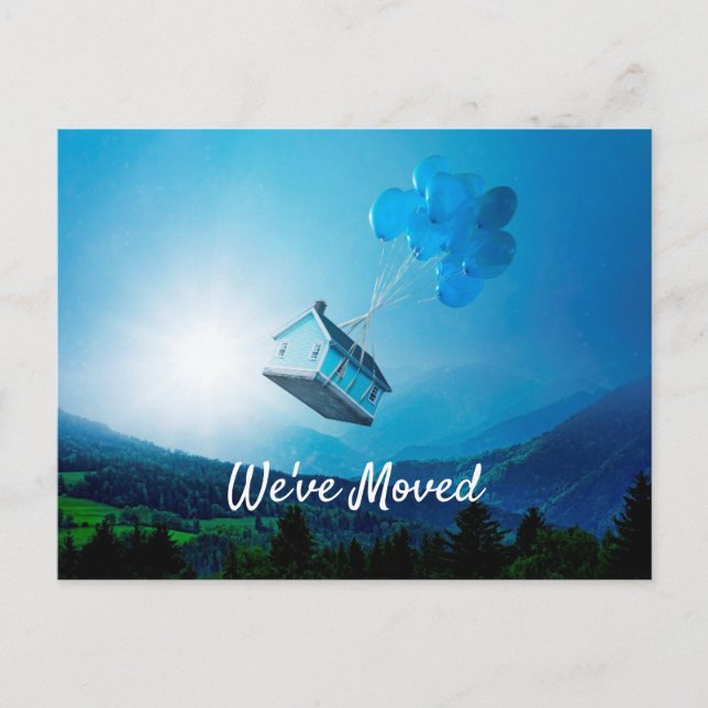 Cartão Postal Casa Balão de Mudança de Endereço (Frente)