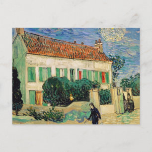 Cartão Postal Casa branca à noite - Vincent van Gogh