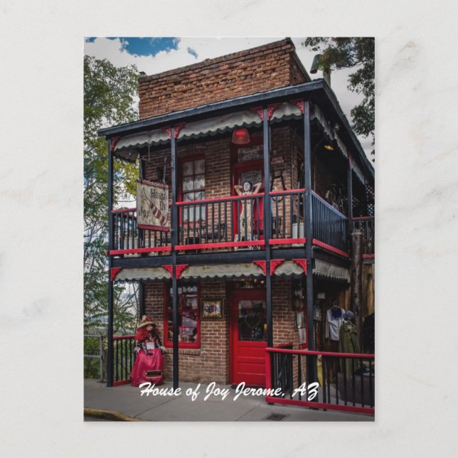 Cartão Postal Casa da Alegria, Jerome, AZ. (Frente)