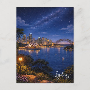Cartão Postal Casa da Ópera de Sydney Austrália à noite