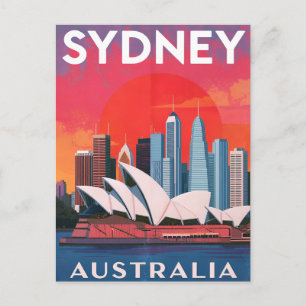 Cartão Postal Casa da Ópera Sydney Austrália Silhueta da Cidade