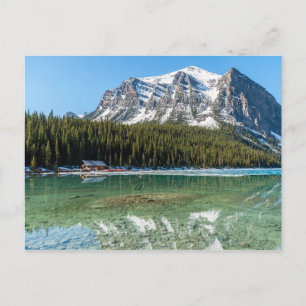 Cartão Postal Casa de barcos ao lado do Lago Louise - Banff, Can