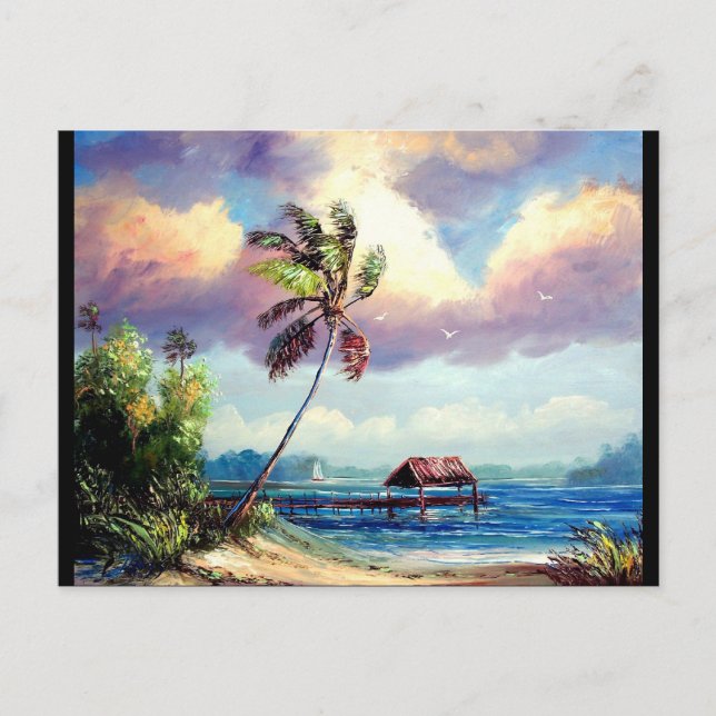 Cartão Postal Casa de Barcos Tropicais (Frente)