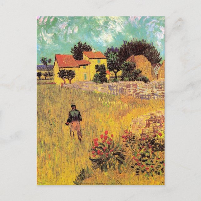 Cartão Postal Casa de campo em Provence por Vincent van Gogh (Frente)