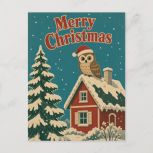 Cartão Postal Casa de Coruja Pátio Animal Natal