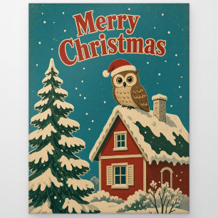 Cartão Postal Casa de Coruja Pátio Animal Natal