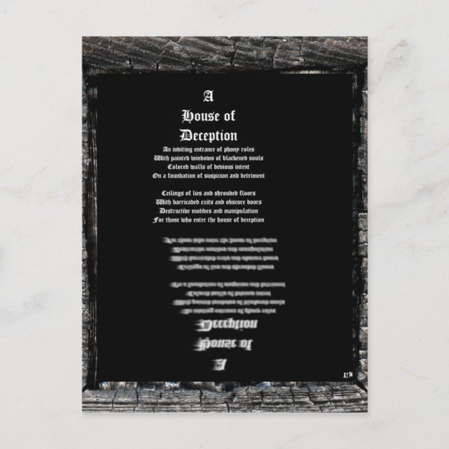 Cartão Postal Casa de Decepção (Frente)