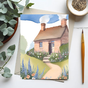 Cartão Postal Casa de Encosta   Pintura em Aquarela de Casa de T