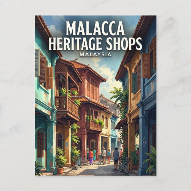 Cartão Postal Casa de Herança de Malaca, Cidade de Malaca, Malac (Frente)