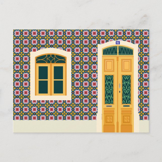 Cartão Postal Casa de Lisboa com azulejos (Frente)