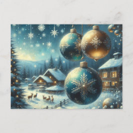 Cartão Postal Casa de Natal com Árvore de Natal 6