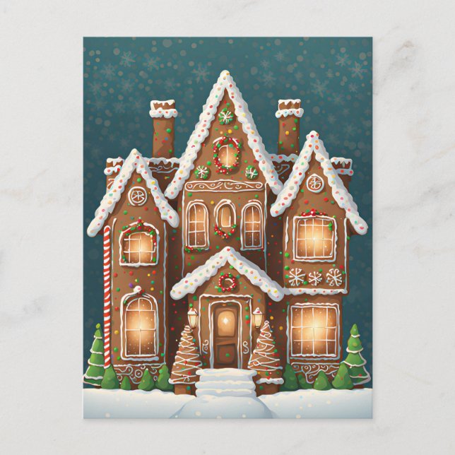 Cartão Postal Casa de Natal Gingercake, Posto (Frente)