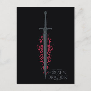 Cartão Postal CASA DO DRAGÃO Espada Flamejante do Rei Viserys