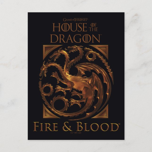 Cartão Postal CASA DO DRAGÃO | House Targaryen Sigil (Frente)