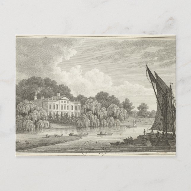 Cartão Postal Casa do País com Lago e Barcos (Frente)