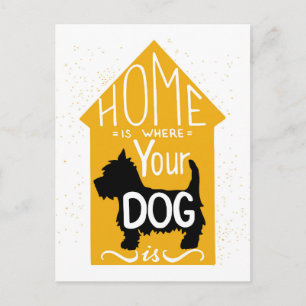 Cartão Postal Casa É Onde O Cachorro Está