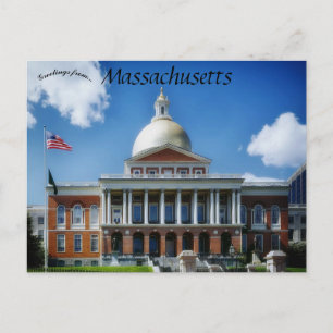 Cartão Postal Casa Estadual de Massachusetts Boston Massachusett