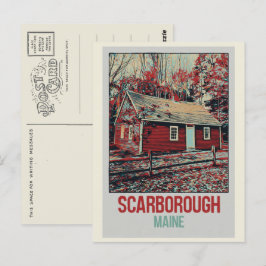 Cartão Postal Casa icônica em florestas Scarborough Maine USA