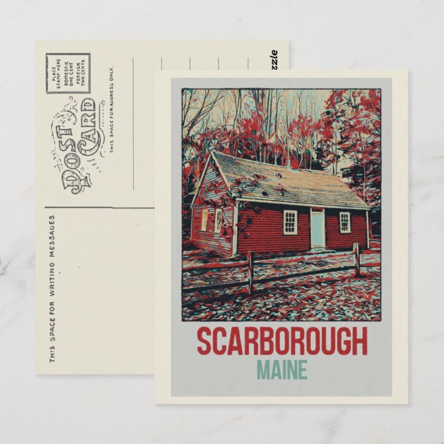 Cartão Postal Casa icônica em florestas Scarborough Maine USA (Frente/Verso)