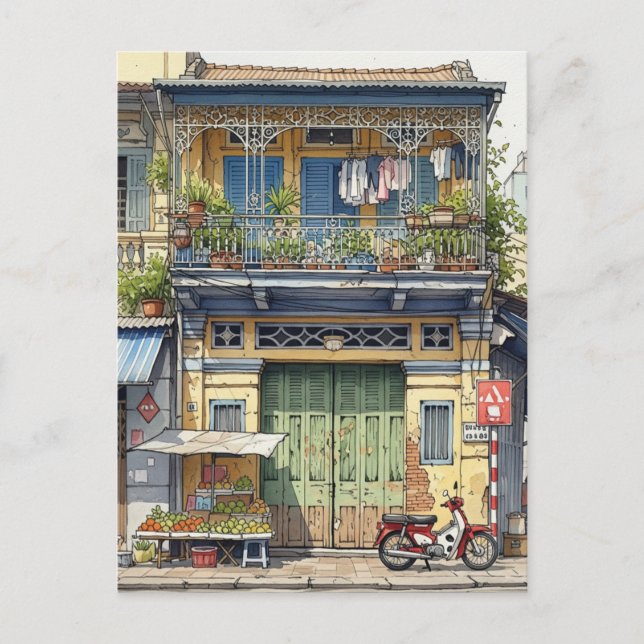 Cartão Postal Casa na Cidade de Ho Chi Minh (Frente)