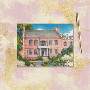 Cartão Postal Casa rosa Savannah GA histórico