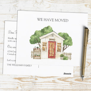 Cartão Postal Casa Rústica Porta Vermelha Fazenda Nós Mudamos