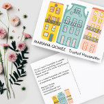 Cartão Postal Casa Sentada Pet Sentada Sentada Cópula da Caixa Ú<br><div class="desc">Mostre o seu estilo com esta design de casa bonitinha desenhada na frente e atrás do cartão postal do marketing. Perfeito para famílias, serviços ao domicílio, agentes imobiliários e corretores, mutuantes, corretores hipotecários, motoristas, designers de interiores, estágios domésticos e outros neste domínio. Adicione seu próprio texto para fazer brilhar! Verifique...</div>