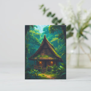 Cartão Postal Casa Silenciosa na Floresta Tropical