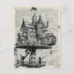 Cartão Postal Casa Steampunk