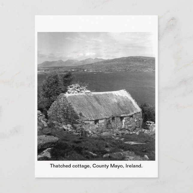 Cartão Postal Casa Thatcher da Irlanda, County Mayo (Frente)