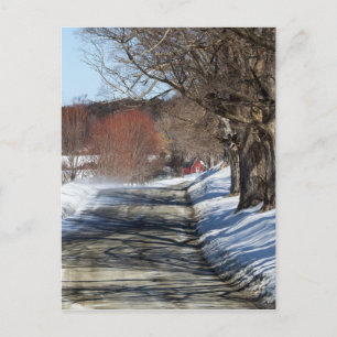 Cartão Postal Casa Vermelha Na Estrada Do País