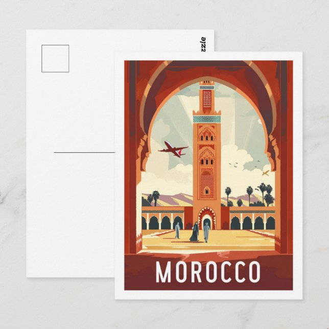 Cartão Postal Casablanca Marrocos Vintage - Viagem (Frente/Verso)