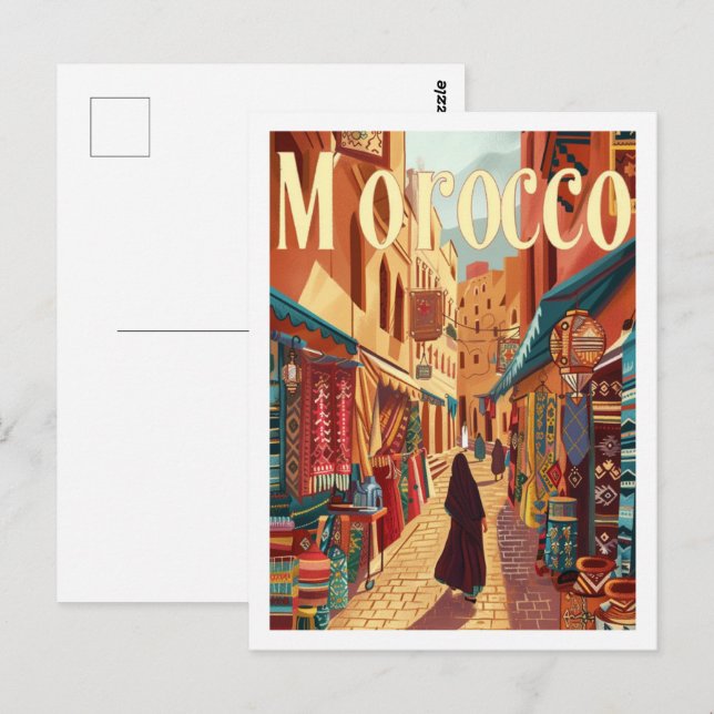 Cartão Postal Casablanca Marrocos Vintage - Viagem (Frente/Verso)