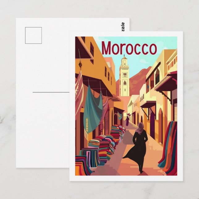 Cartão Postal Casablanca Marrocos Vintage - Viagem (Frente/Verso)