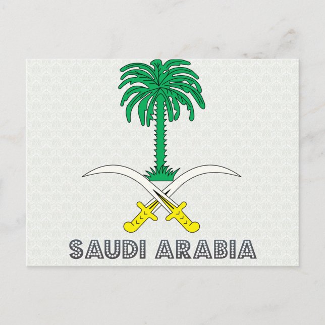 Cartão Postal Casaco de Armas da Arábia Saudita (Frente)