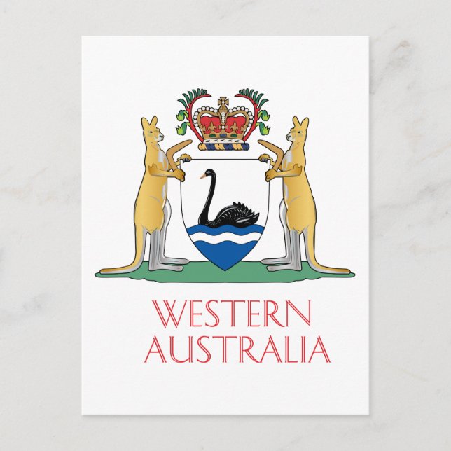 Cartão Postal Casaco de armas da Austrália Ocidental (Frente)
