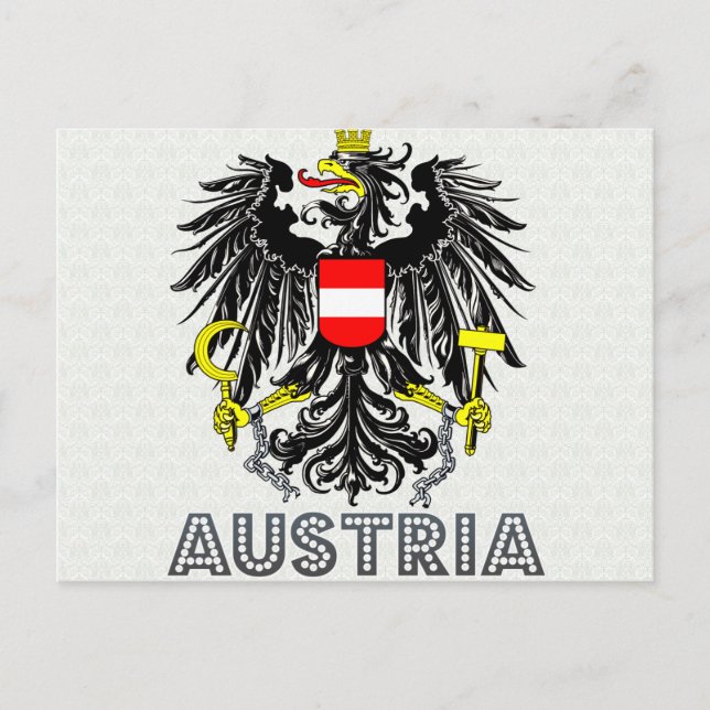 Cartão Postal Casaco de armas da Áustria (Frente)