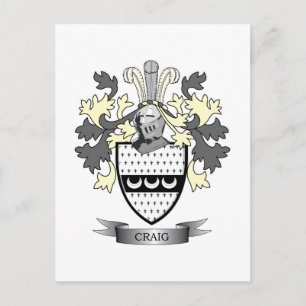 Cartão Postal Casaco de armas da Craig Family Crest