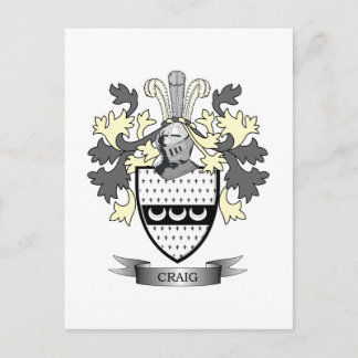 Cartão Postal Casaco de armas da Craig Family Crest