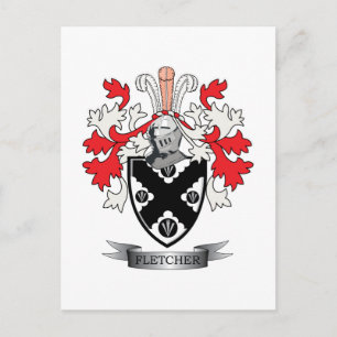 Cartão Postal Casaco de Armas da Fletcher Family Crest