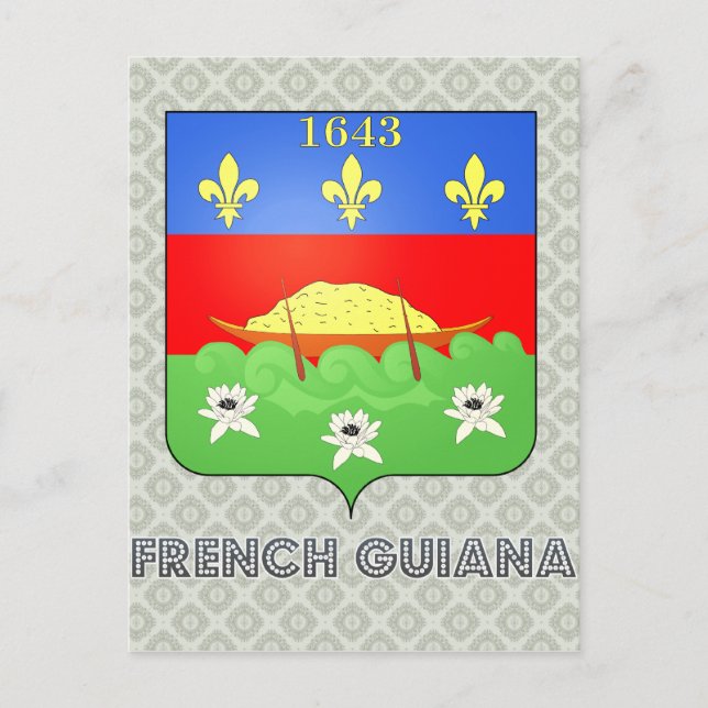 Cartão Postal Casaco de armas da Guiana Francesa (Frente)