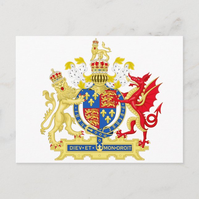 Cartão Postal Casaco de armas da Inglaterra (Frente)