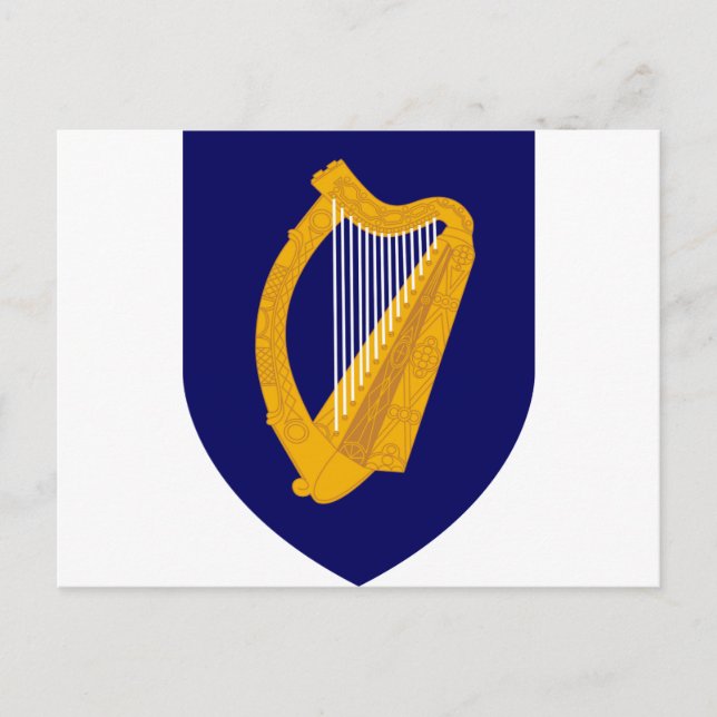 Cartão Postal Casaco de armas da Irlanda - Emblema Irlandês (Frente)
