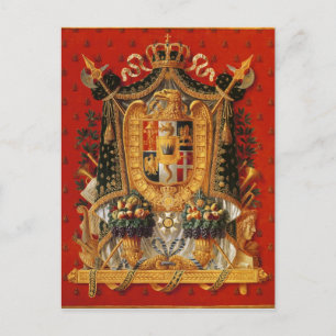 Cartão Postal Casaco de Armas da Itália, design de tapeçaria
